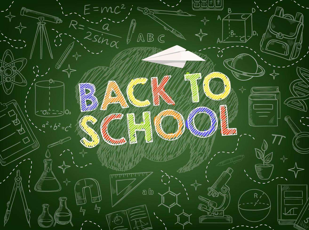 Back to school background with education supplies vector