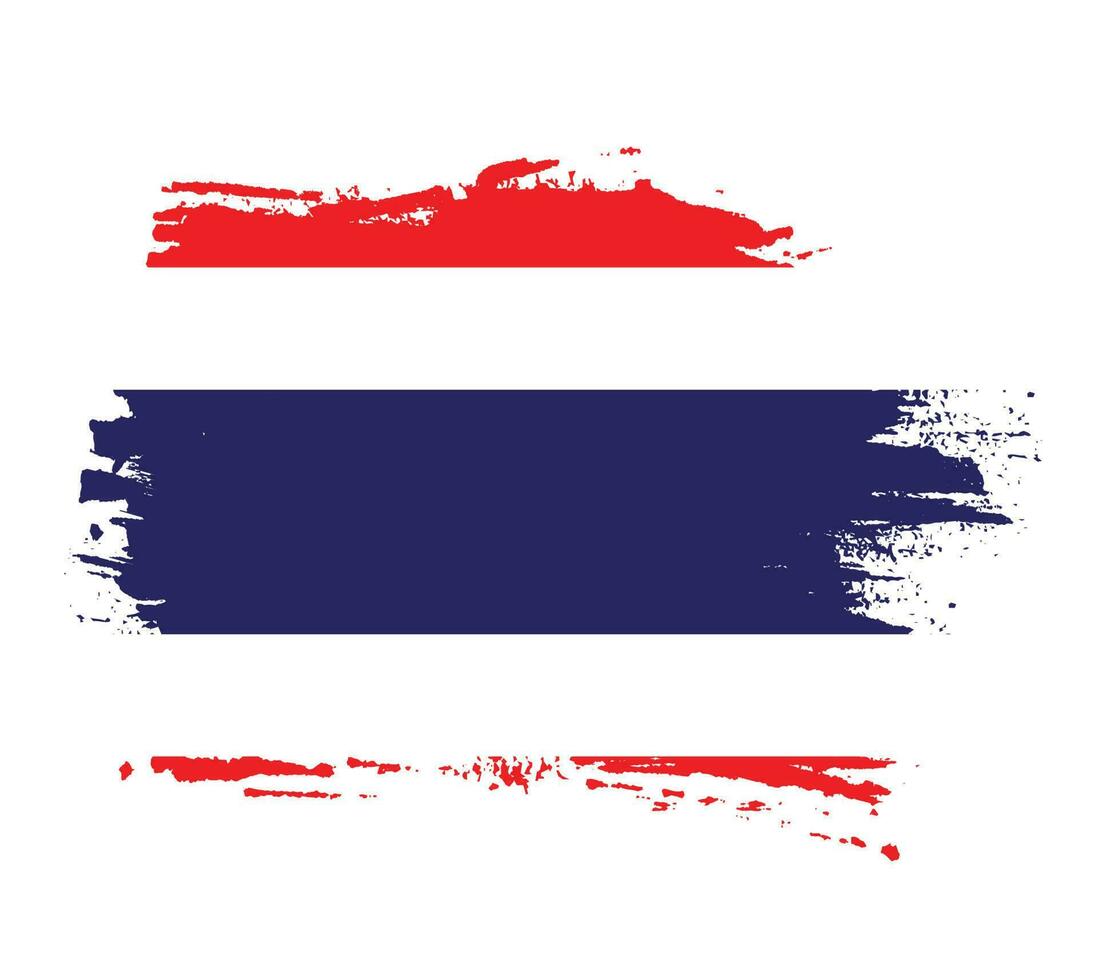 Thailand hand paint colorful flag vector