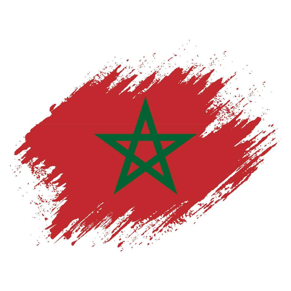 Faded Morocco grunge flag vector