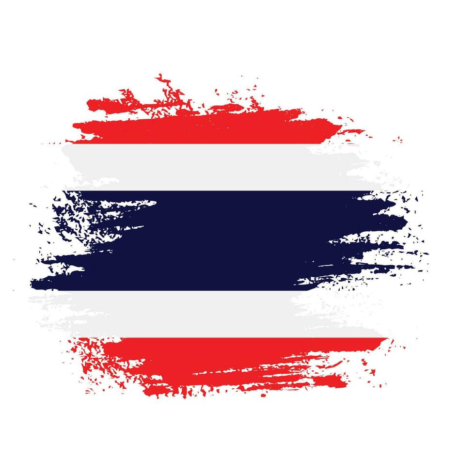 Hand drawn grunge brush stroke Thailand flag vector