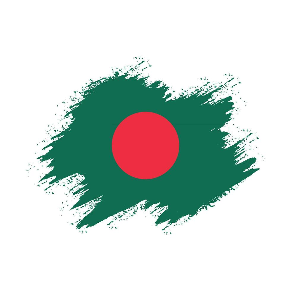 Hand paint professional abstract Bangladesh flag vector