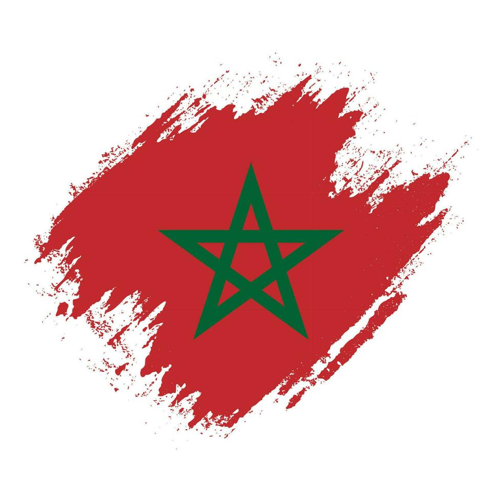 Splash new Morocco grunge texture flag vector