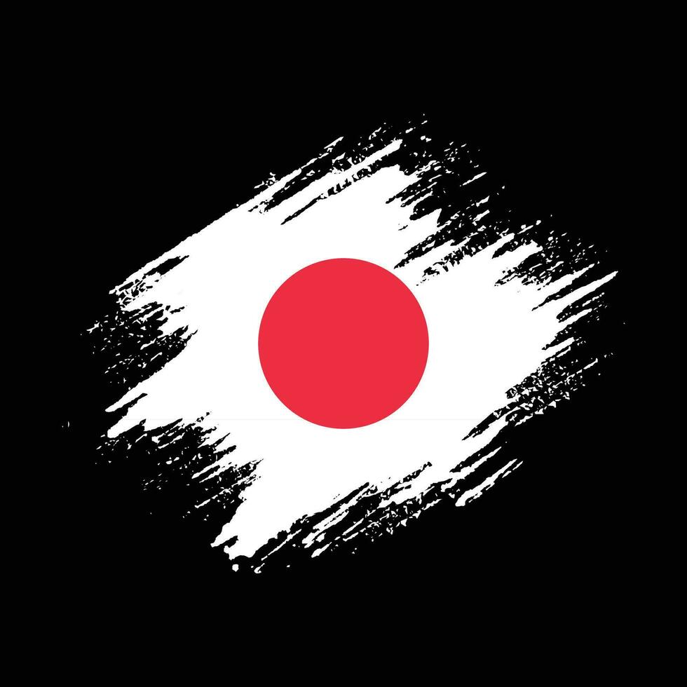 Japan hand paint colorful flag vector
