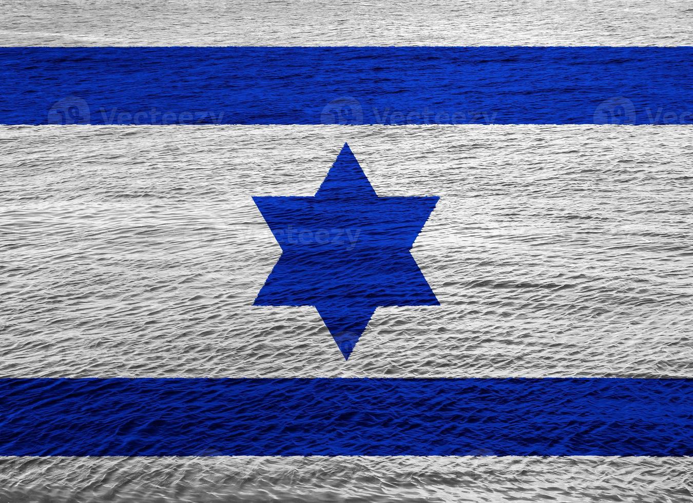 Flag of Israel on a textured background. Concept collage. photo