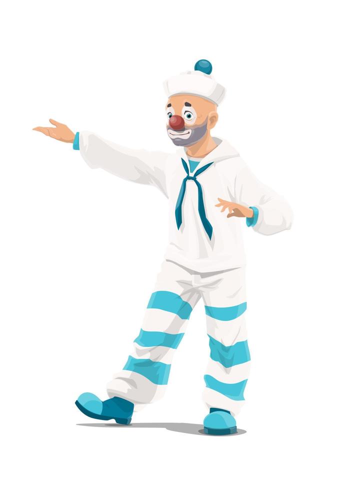 Circus or chapiteau clown with sailor costume vector