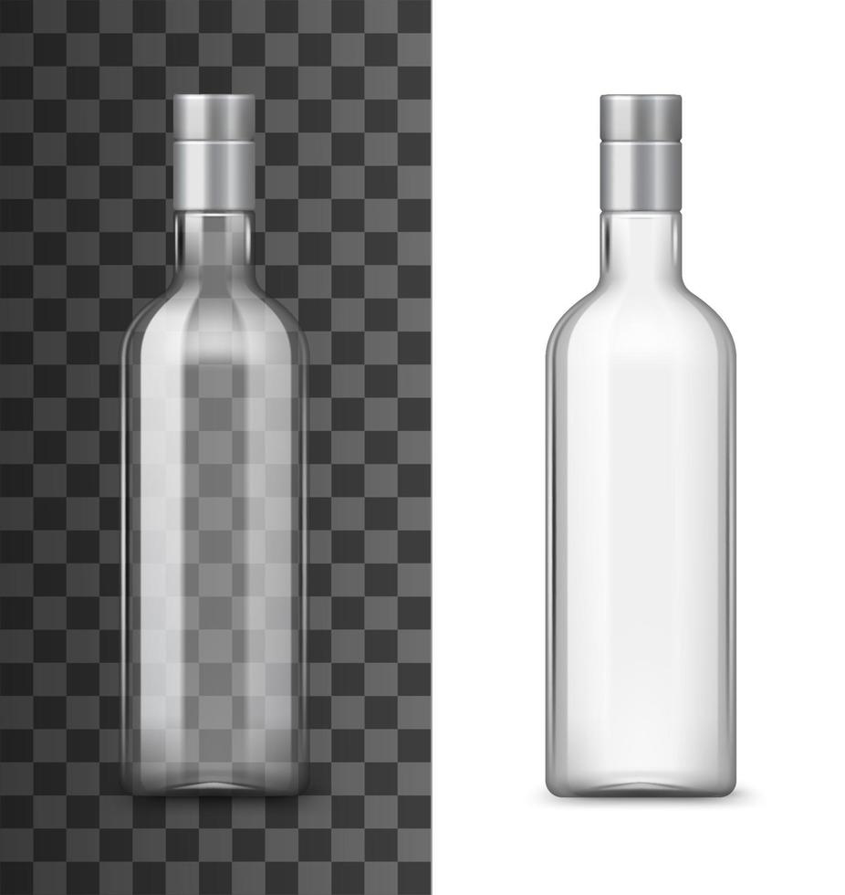 Free Vector  Realistic vodka glass bottle with glass