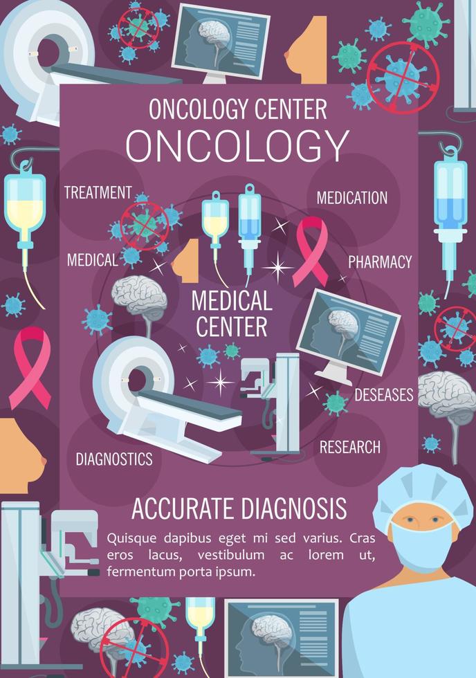 Oncologist doctor, oncology medicine treatment vector