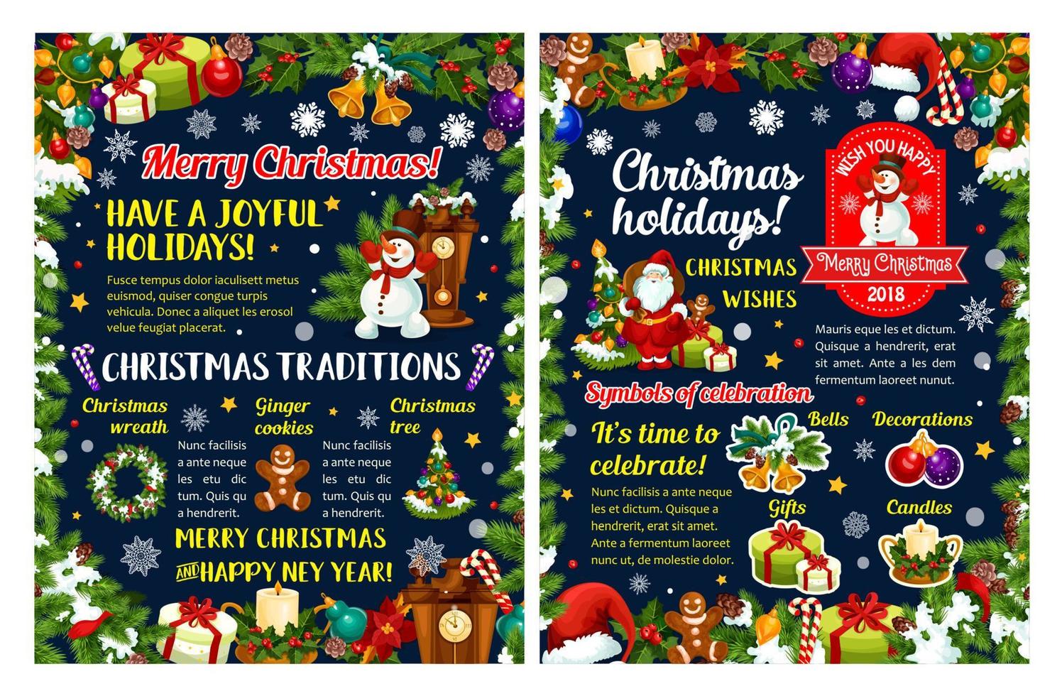 Merry Christmas winter holidays greeting poster vector