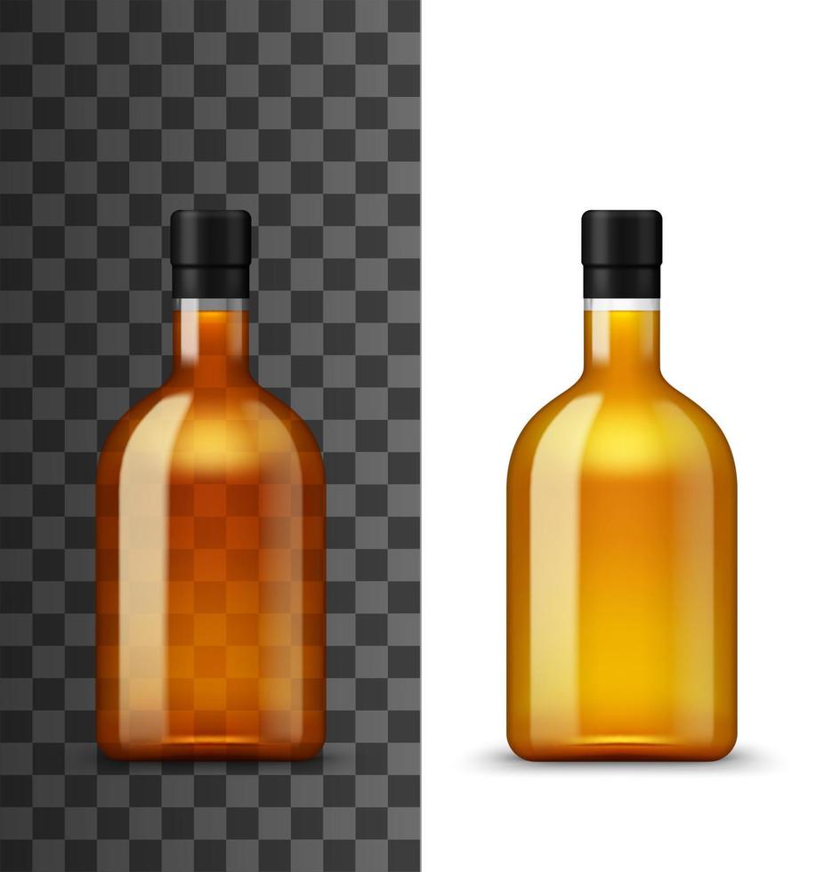 Alcohol drink glass vector bottle