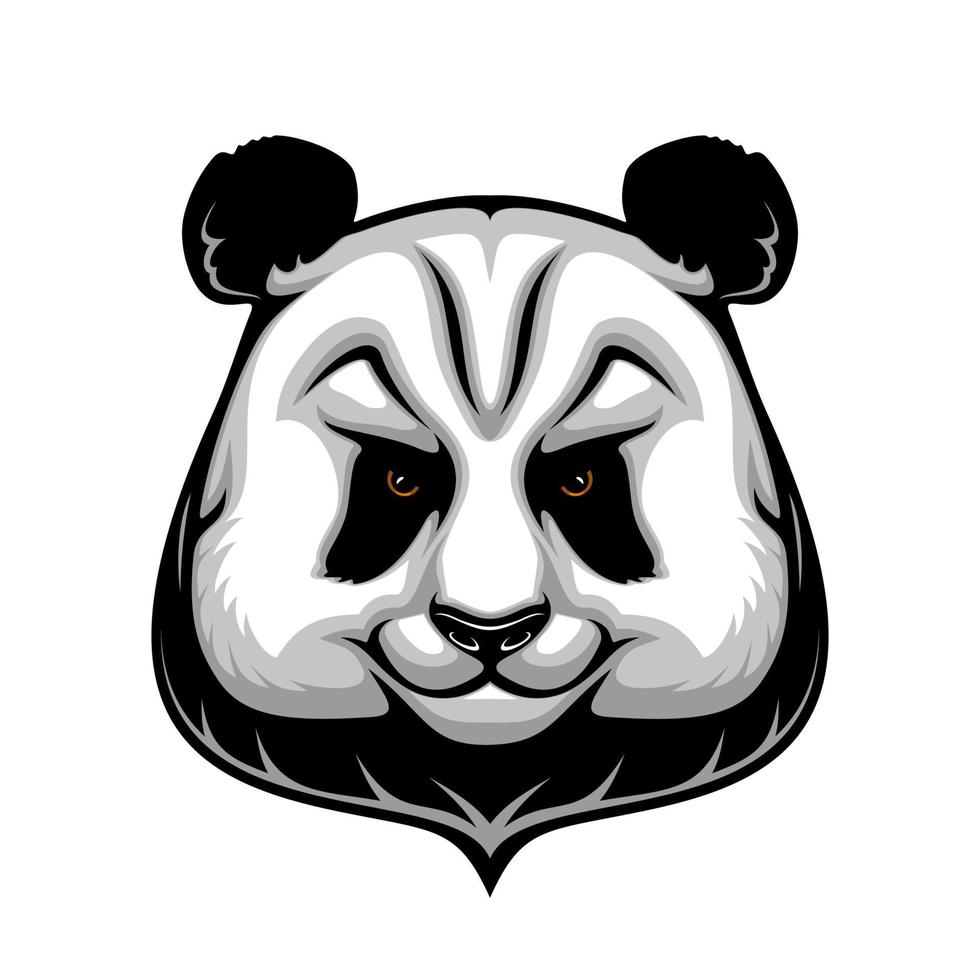 Giant panda bear mascot, wild animal head icon vector