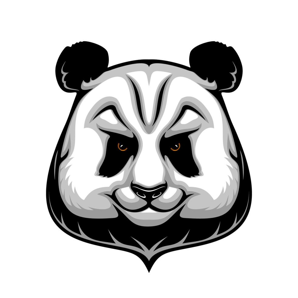 mascota de oso panda gigante, icono de cabeza de animal salvaje vector