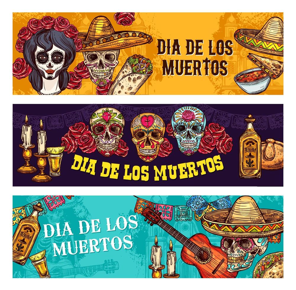 Dia de Muertos Mexican holiday calavera skull vector