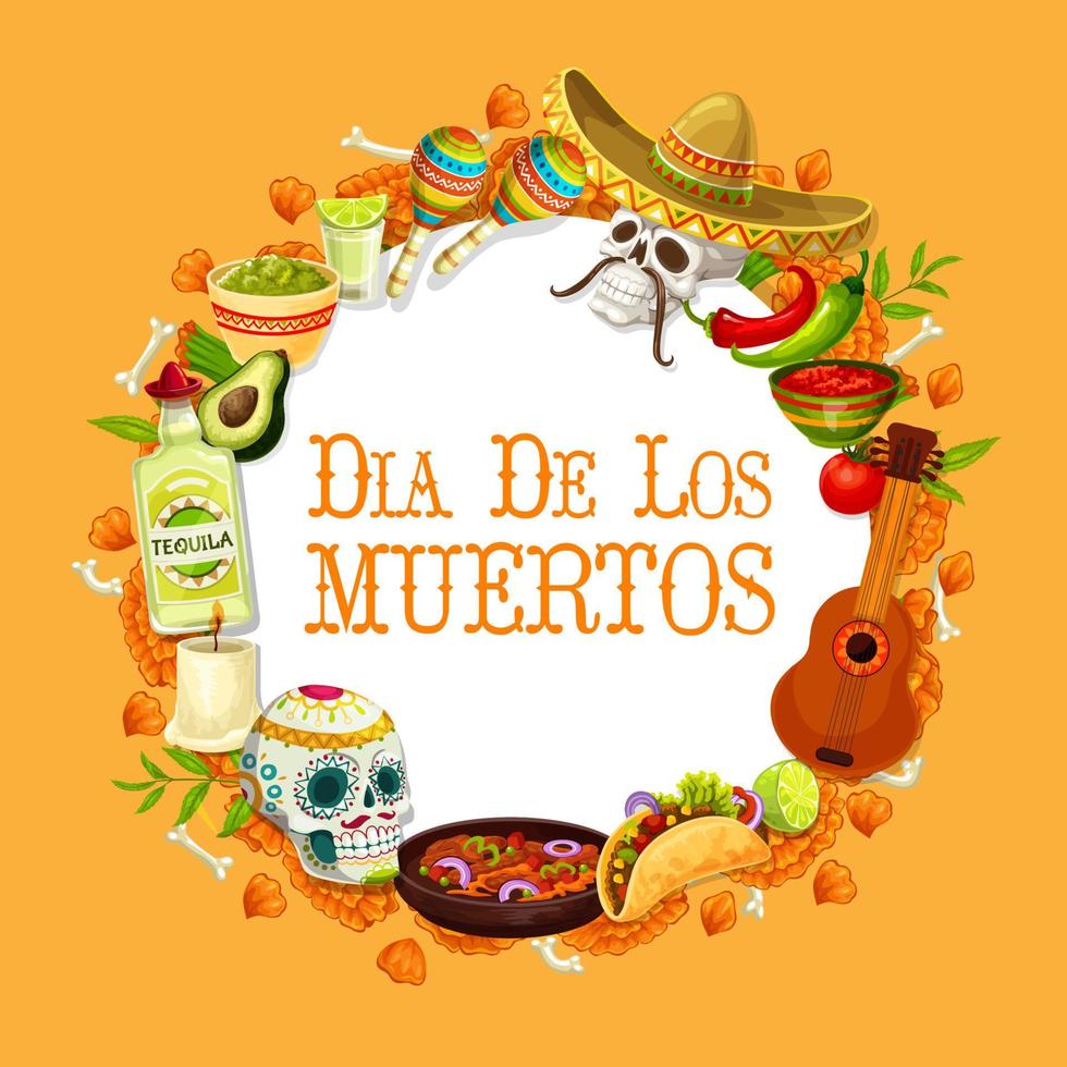 Dia de los Muertos, Mexican Day of Dead holiday vector