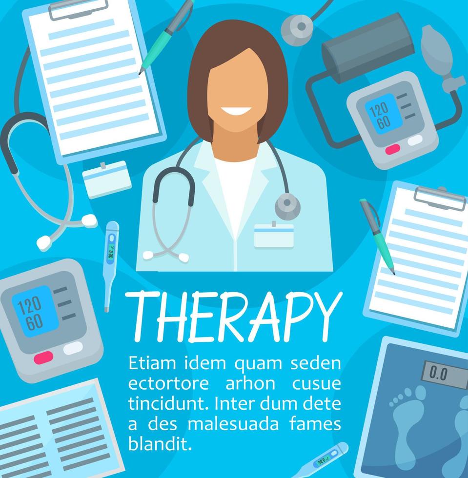 Vector medical therapy or meicine poster