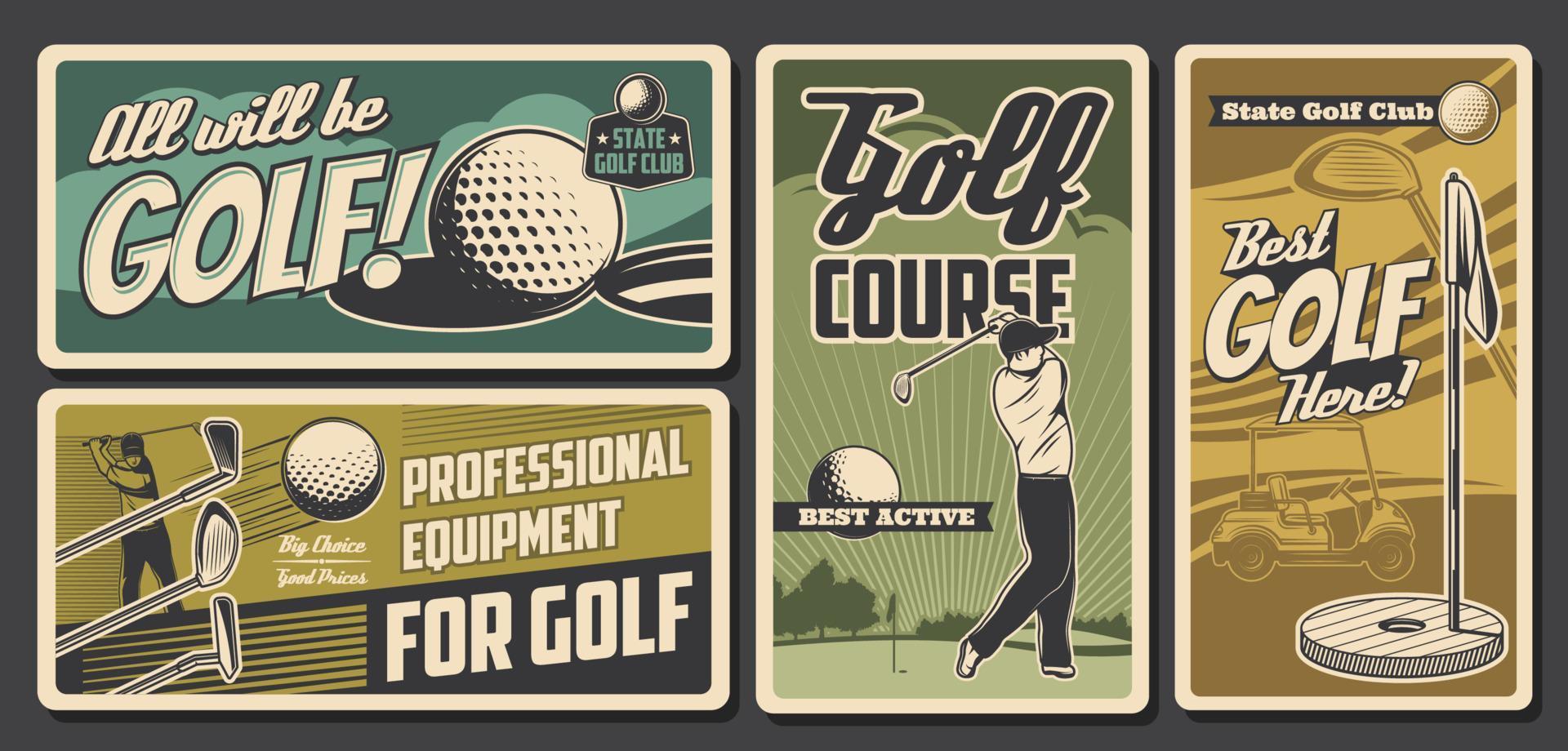 Golf club, professional golfer sport vector