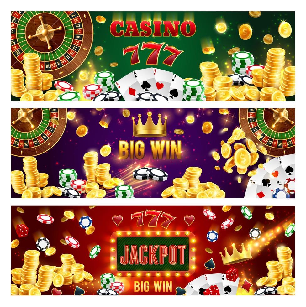 Wheel of fortune, casino poker big win jackpot vector