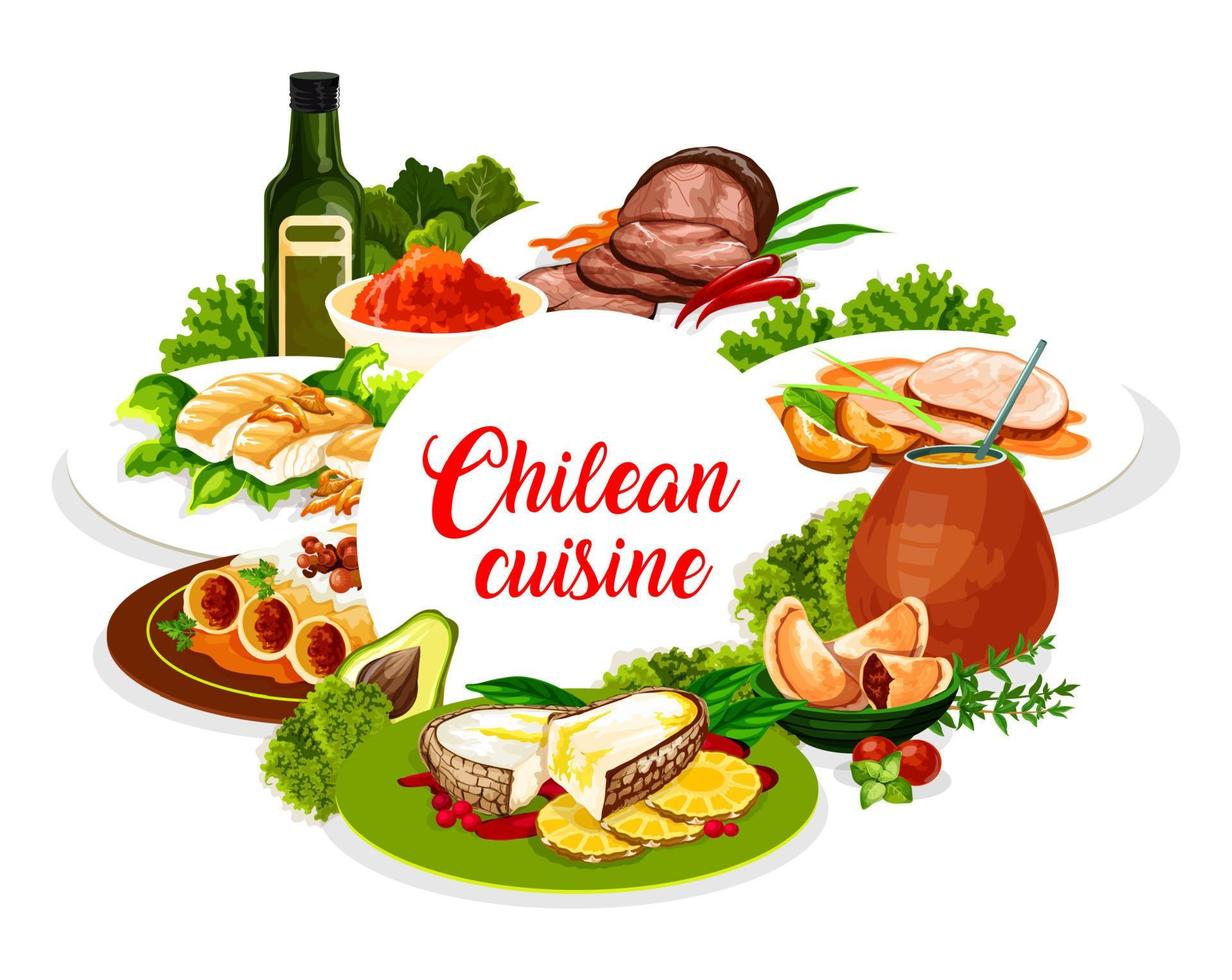 National Chilean authentic cuisine menu vector