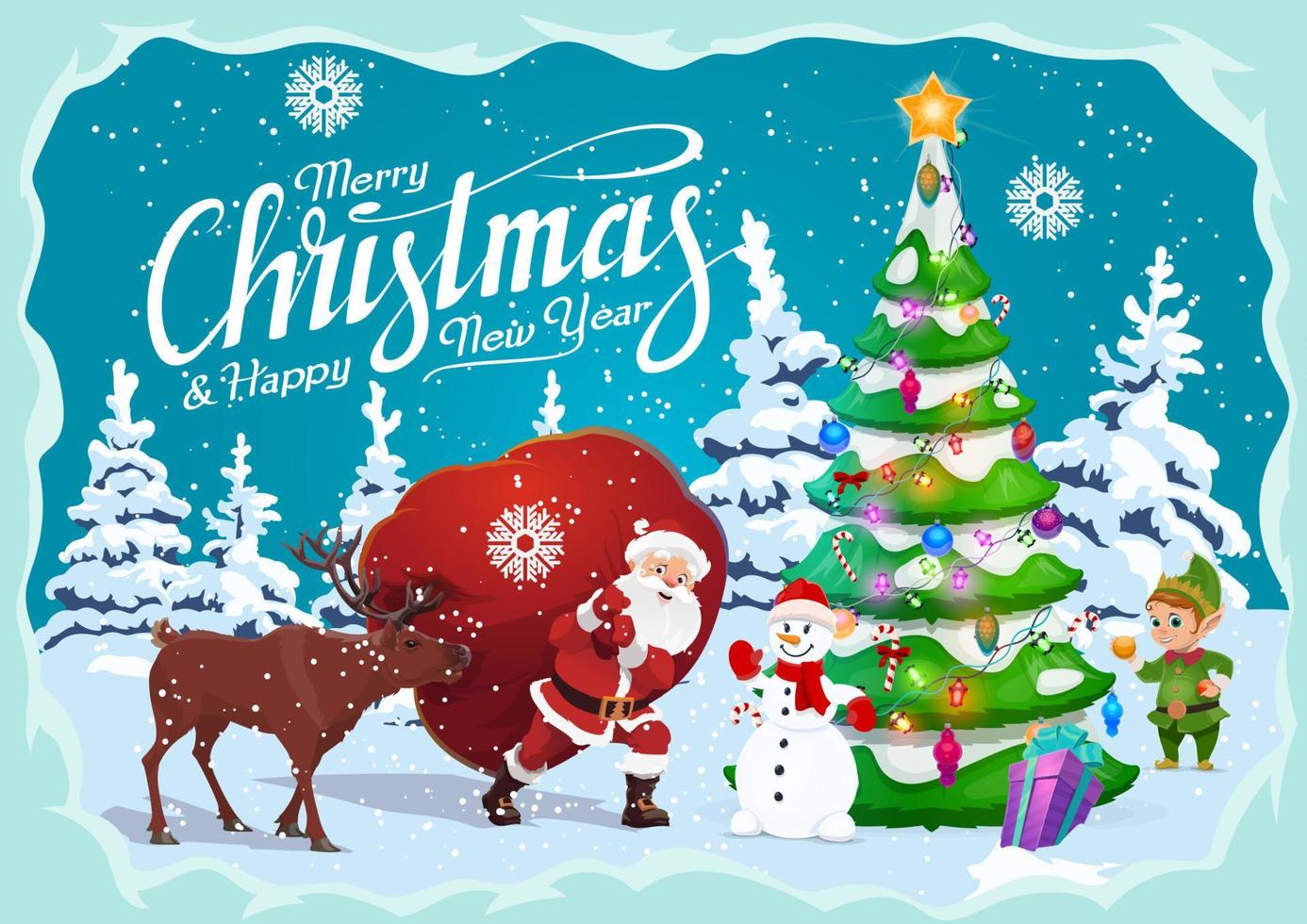 New Year and Christmas greetings, winter holidays vector