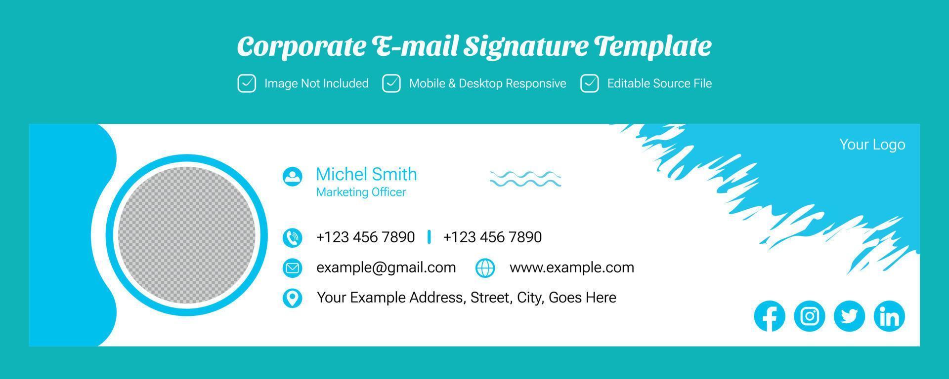 Email Signature Template Design vector