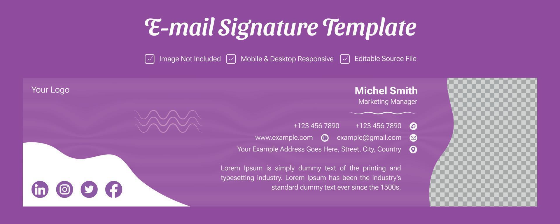 Email Signature Template Design vector