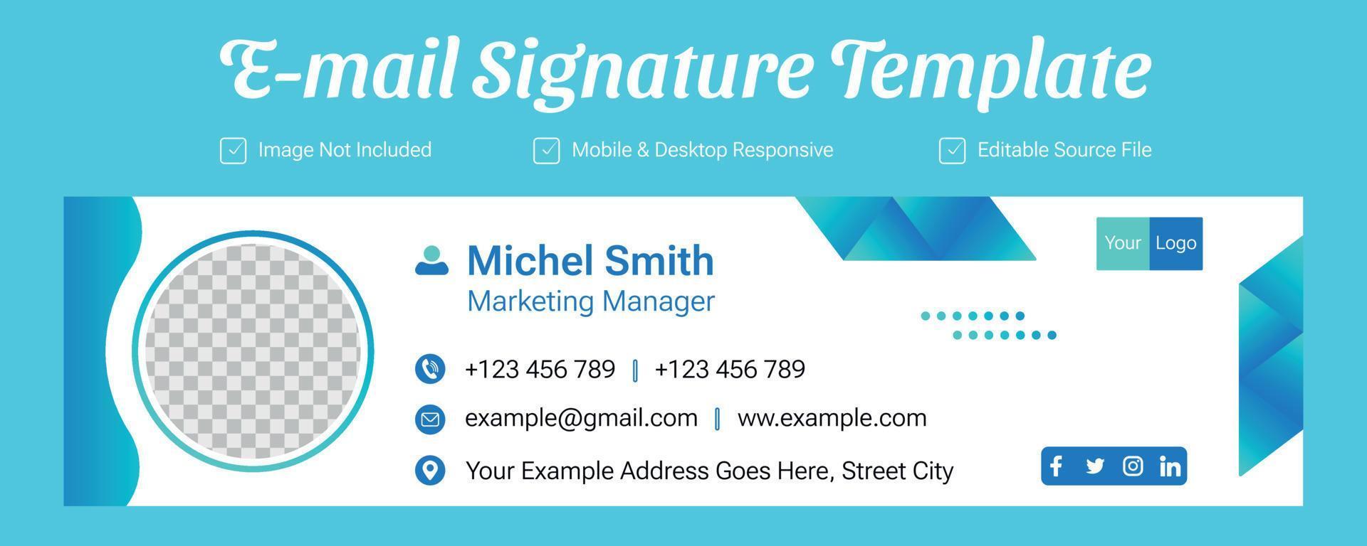 Email Signature Template Design vector