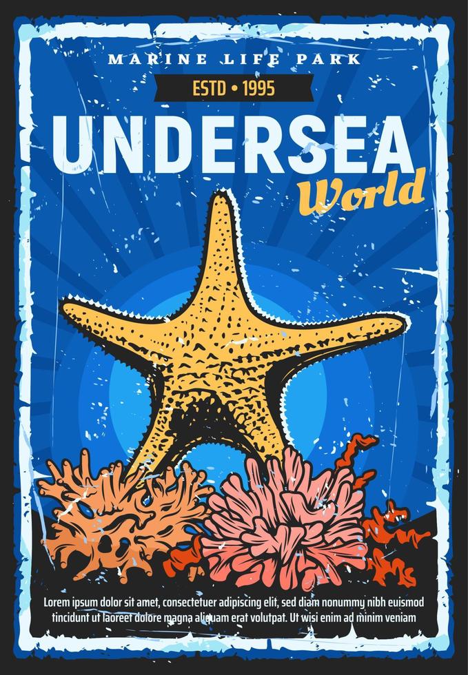 Aquarium and oceanarium underwater sea world vector