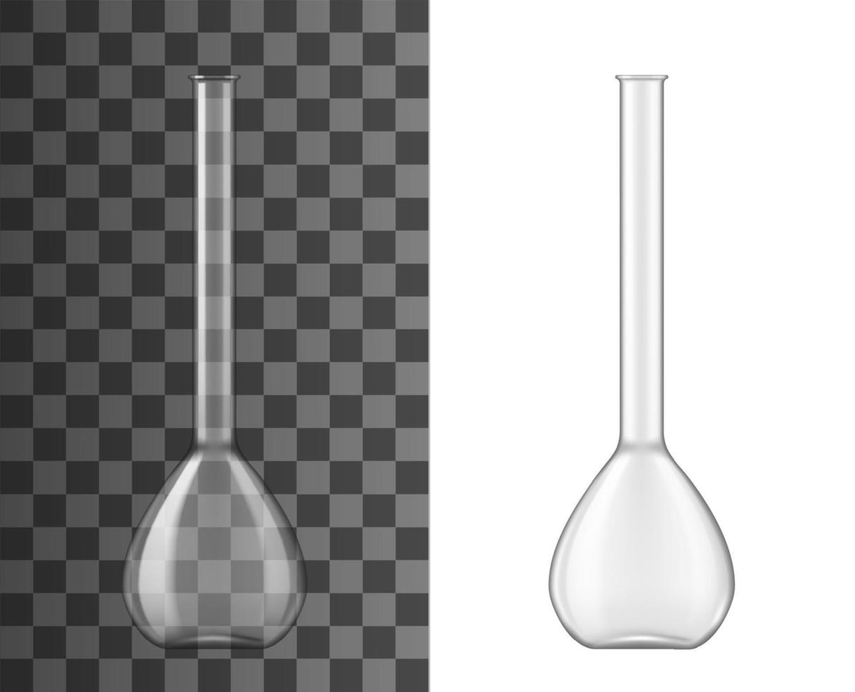 Glass flask or beaker. Laboratory glassware vector