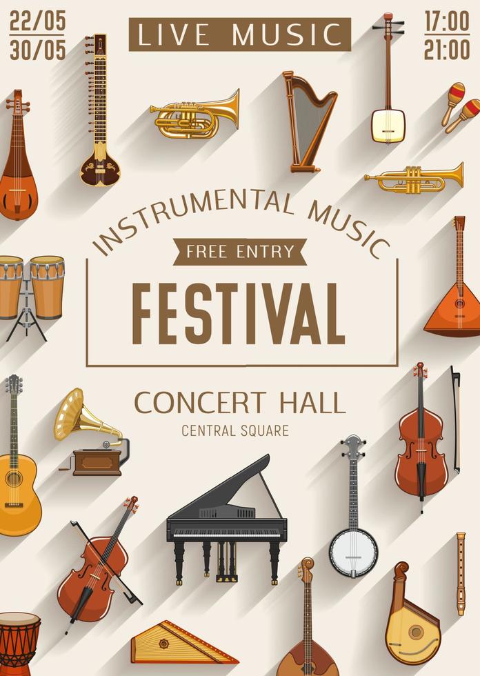Music festival, live music performance vector