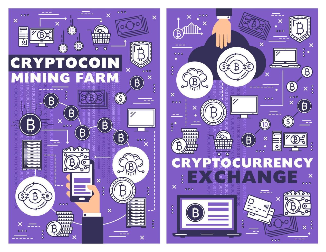 granja minera de criptomonedas, intercambio de criptomonedas vector