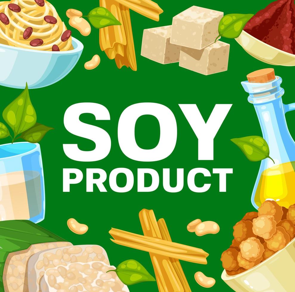 productos de soja y alimentos de soja, vector