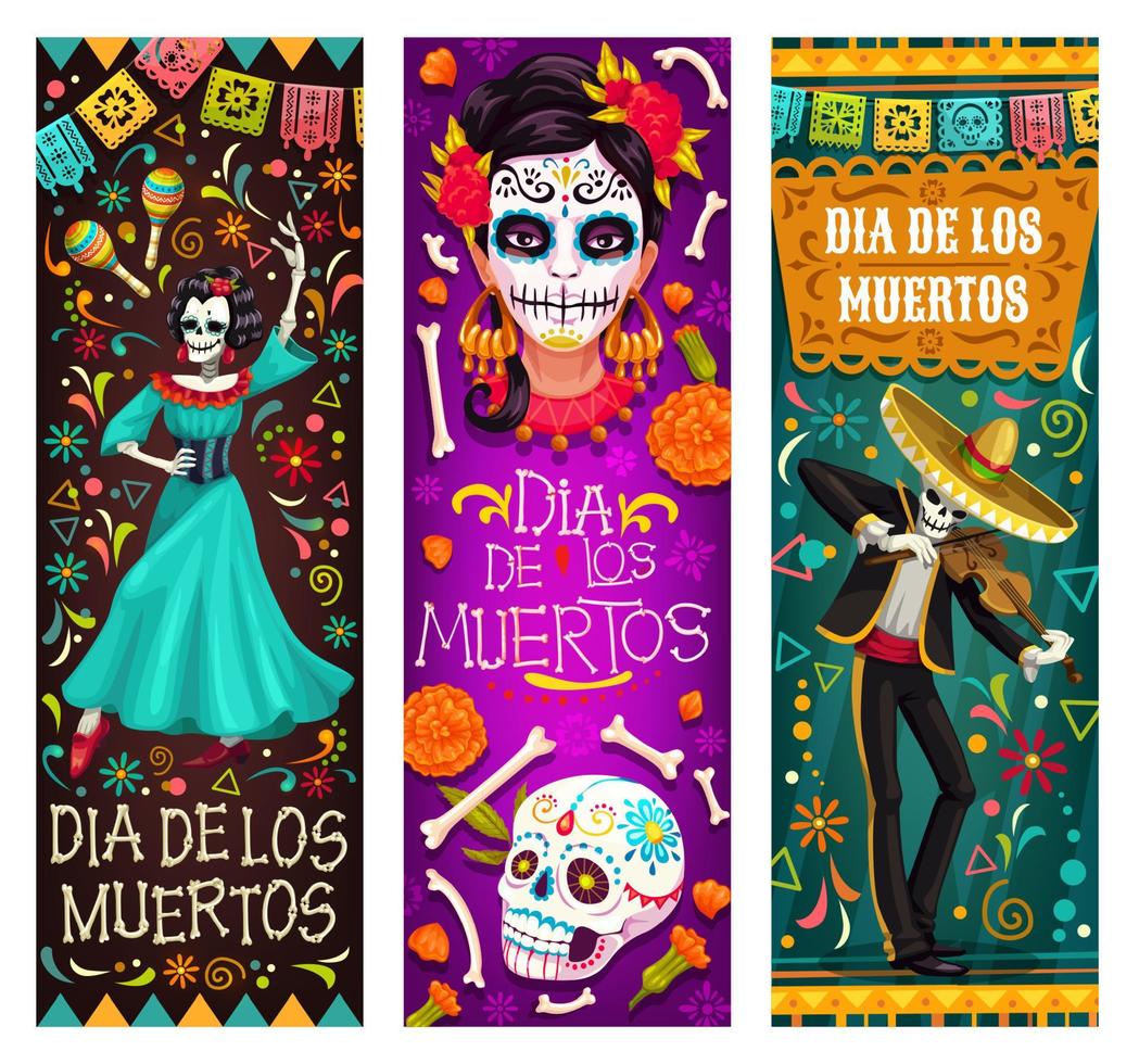 dia de muertos mexicano fiesta fiesta dia de los muertos vector