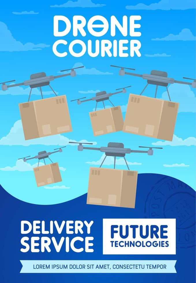 Drone delivery and cargo shipping service vector