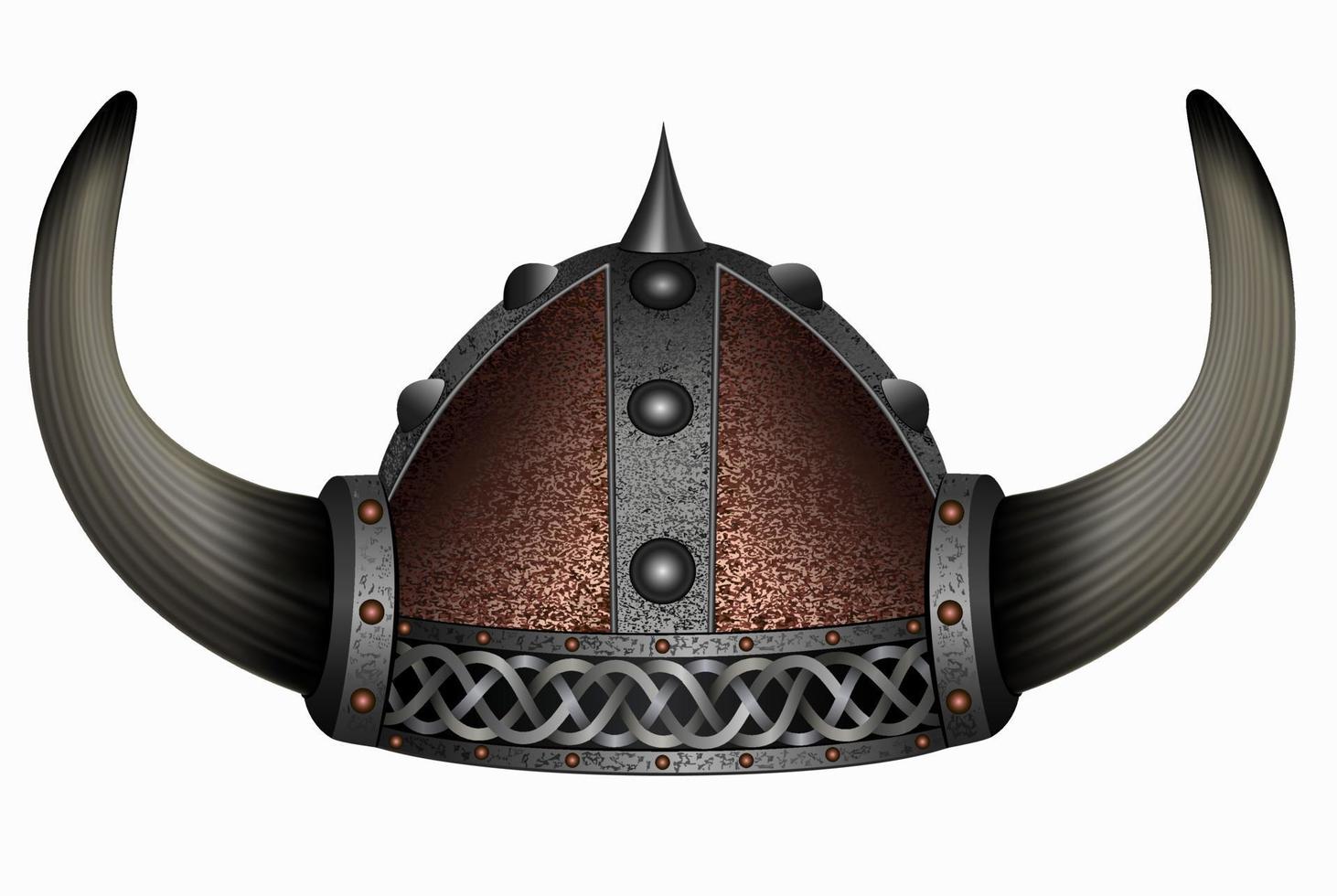 vikingo en casco con cuernos. hombre de la máscara vector