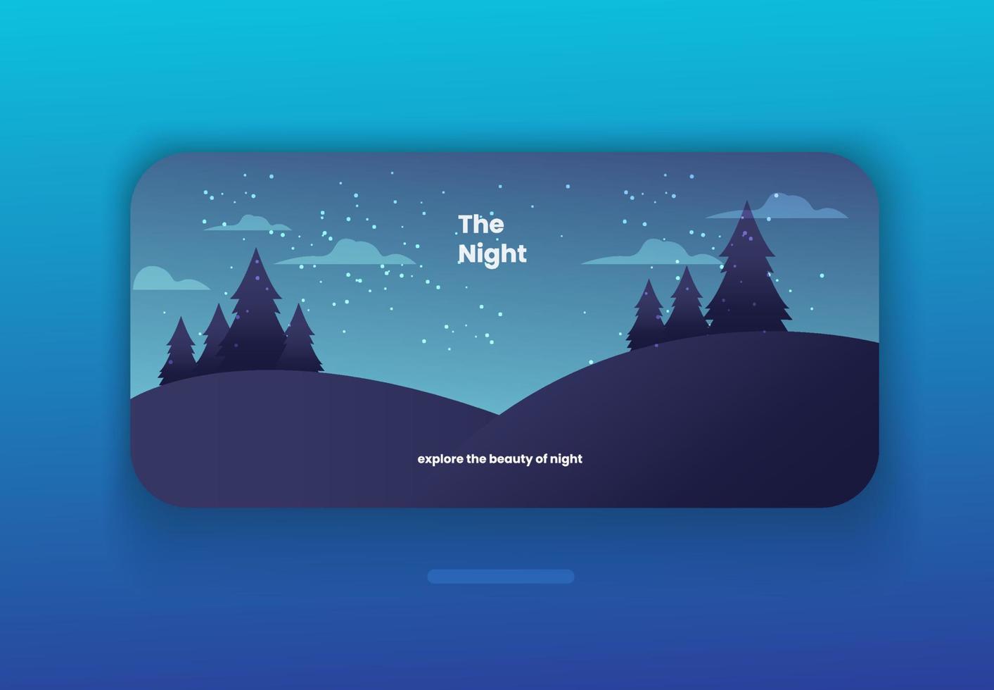vector illustration of a night view with trees.  landscape illustration vector