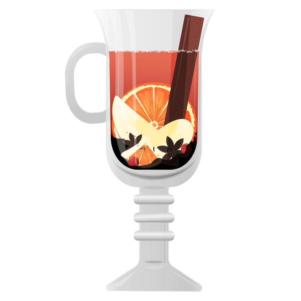 Mulled wine in a glass vector