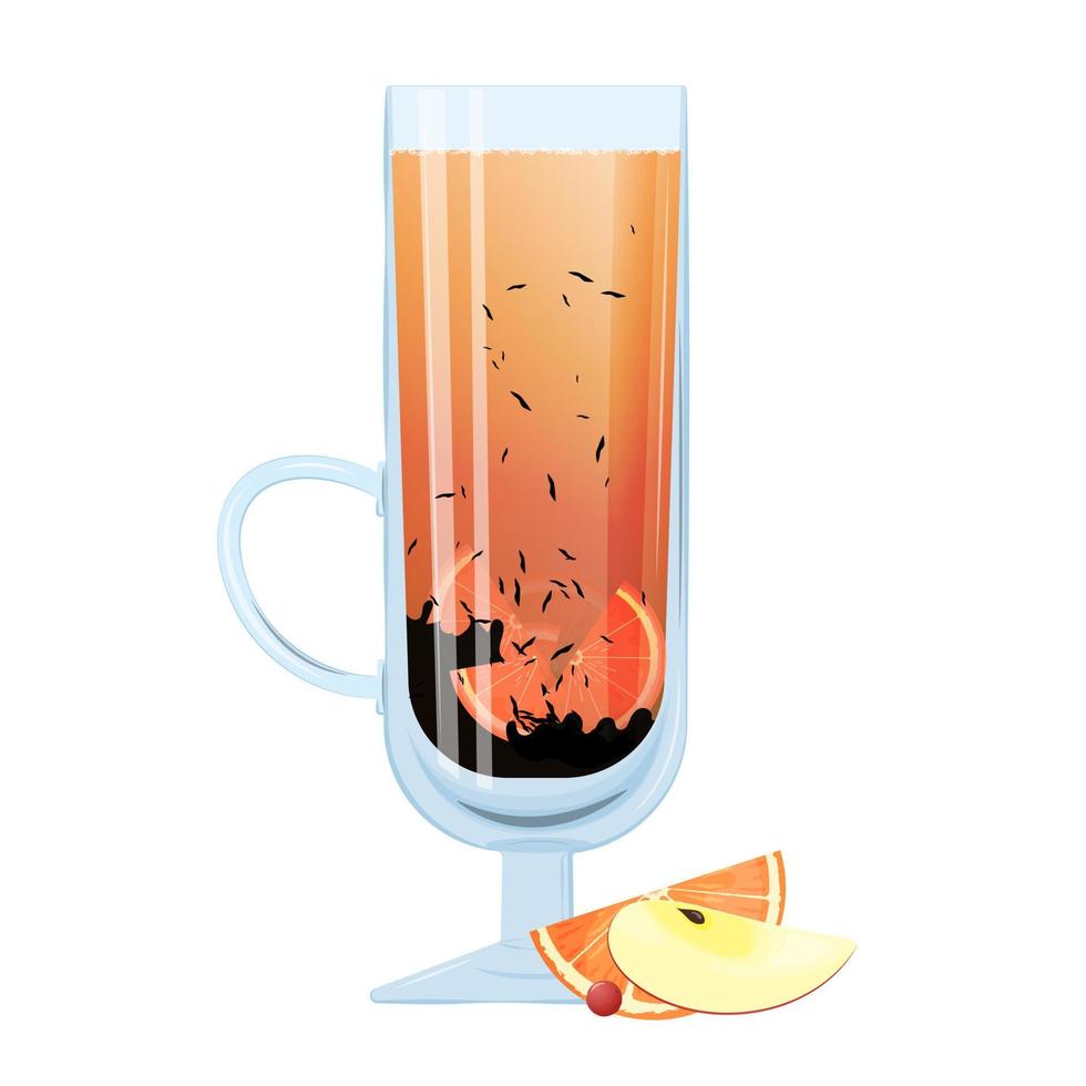 te de naranja con frutas vector