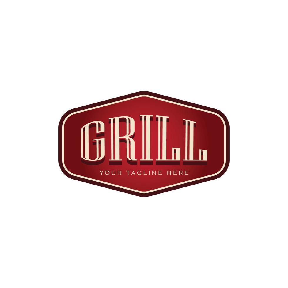 Grill logo design concept vector