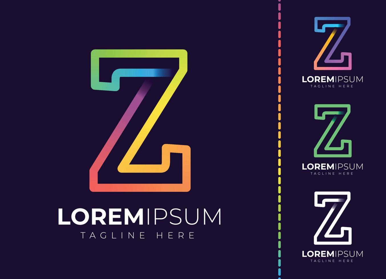 Z letter initial colorful gradient logo. Modern letter z logo design. vector