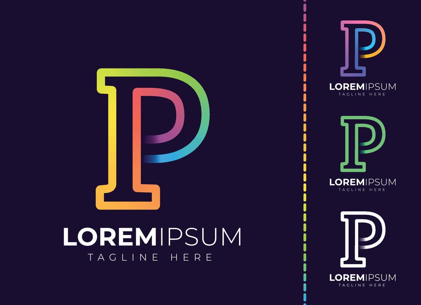 P letter initial colorful gradient logo. Modern letter p logo design. vector