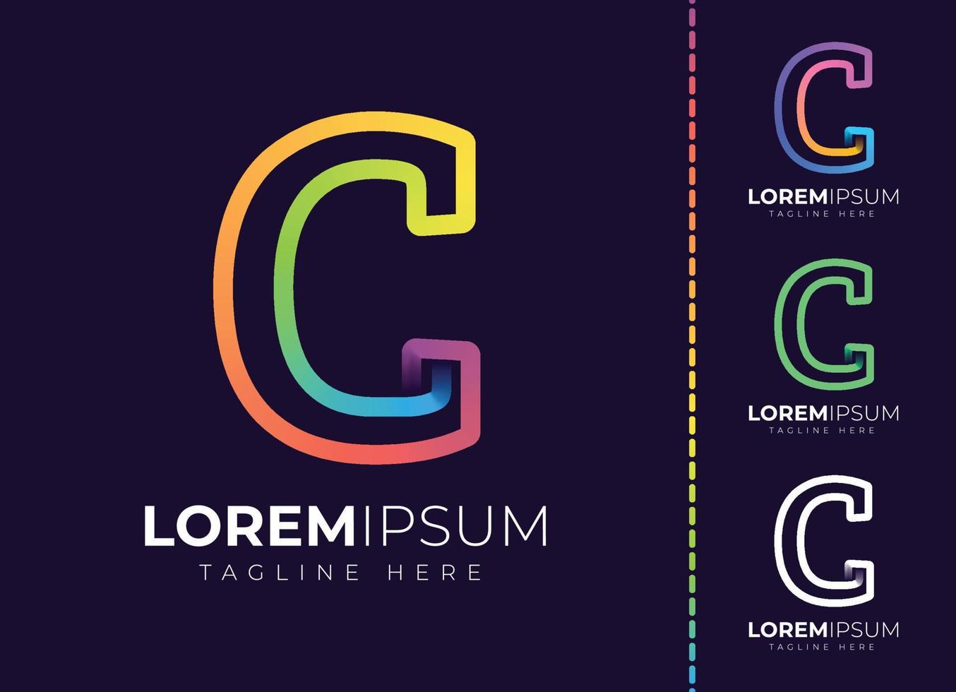 C letter initial colorful gradient logo. Modern letter c logo design. vector