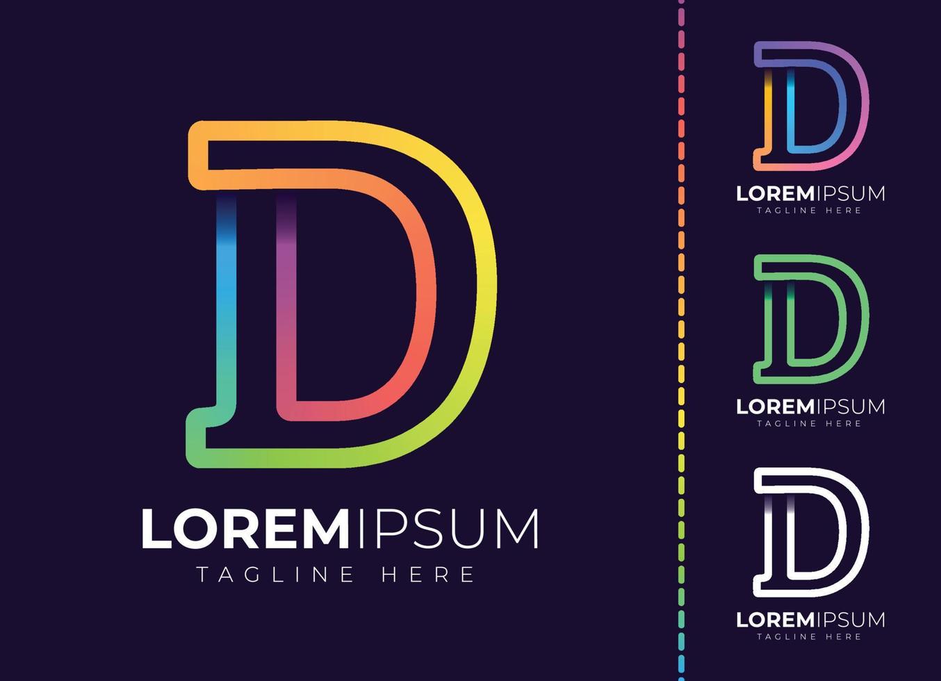 D letter initial colorful gradient logo. Modern letter d logo design. vector