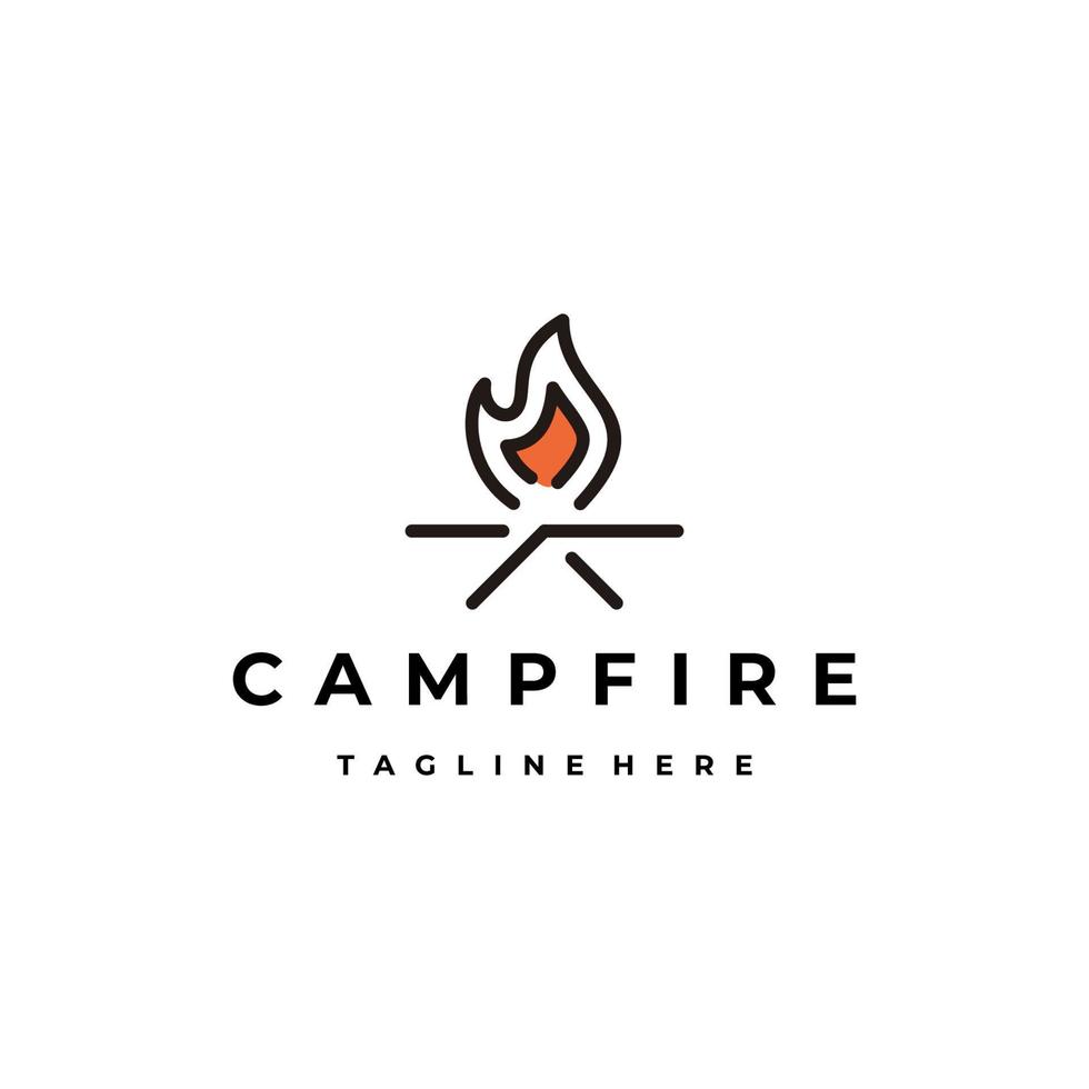 Campfire logo design vector template