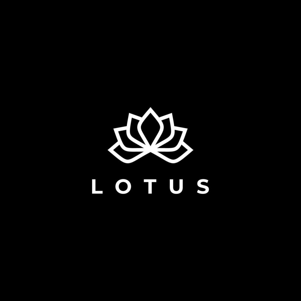 Elegant lotus logo design vector