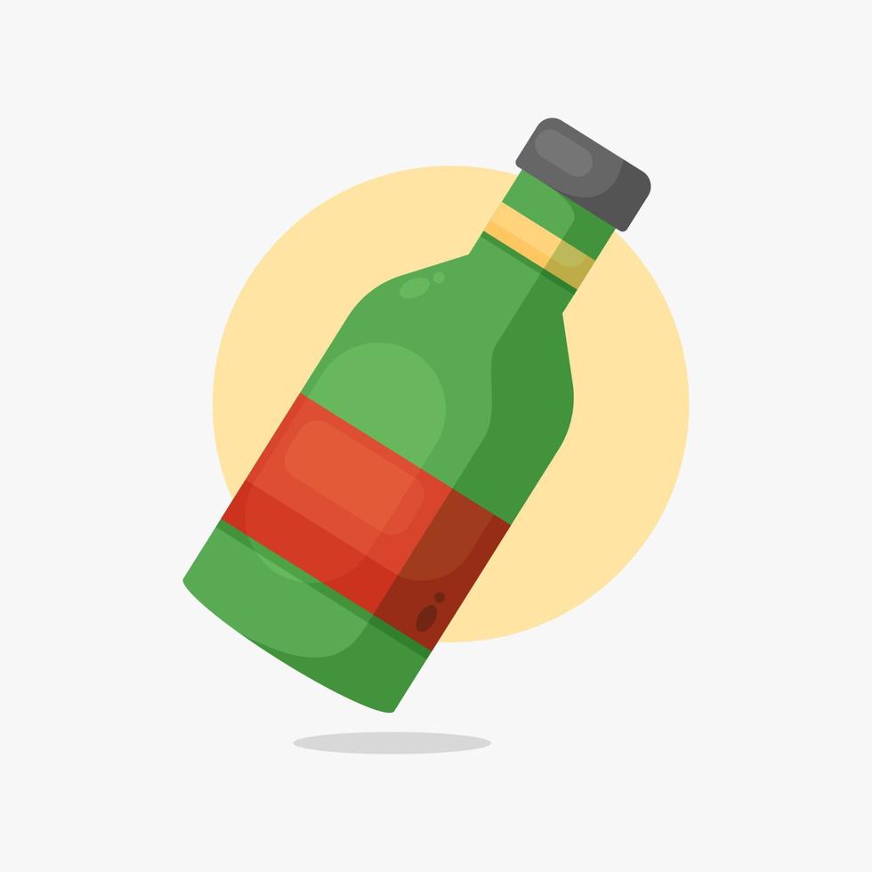 ilustración de estilo de dibujos animados de icono de botella vector