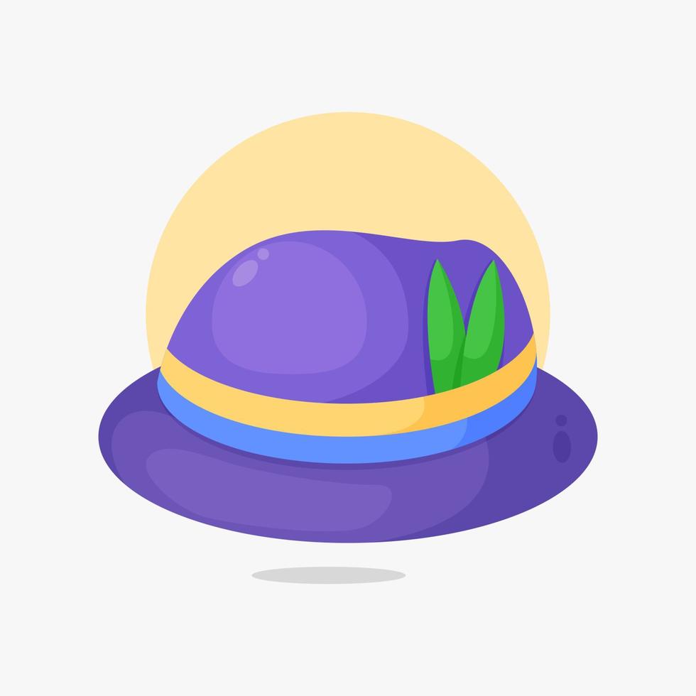 ilustración de estilo de dibujos animados de icono de sombrero púrpura vector