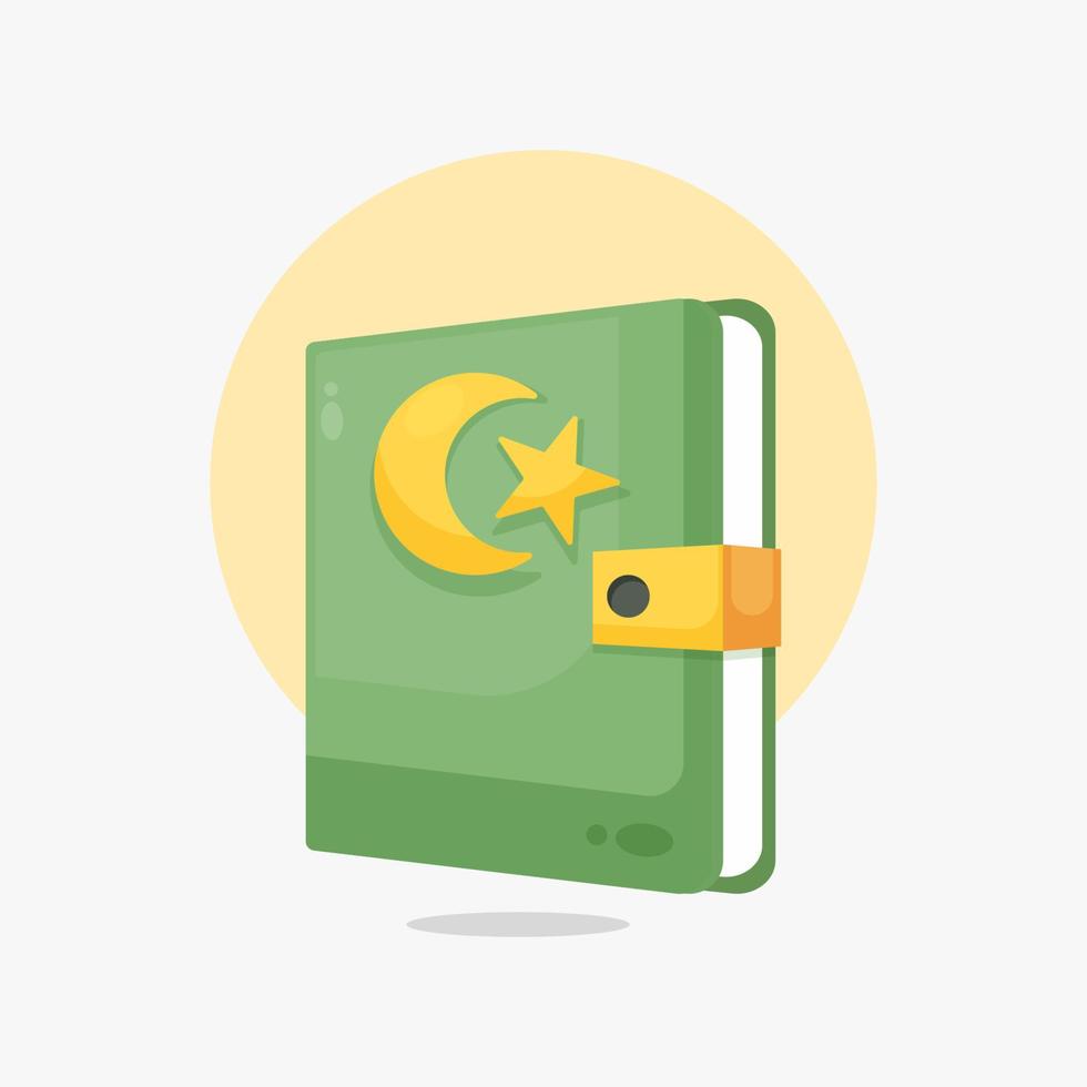 Al quran icon cartoon style illustration vector