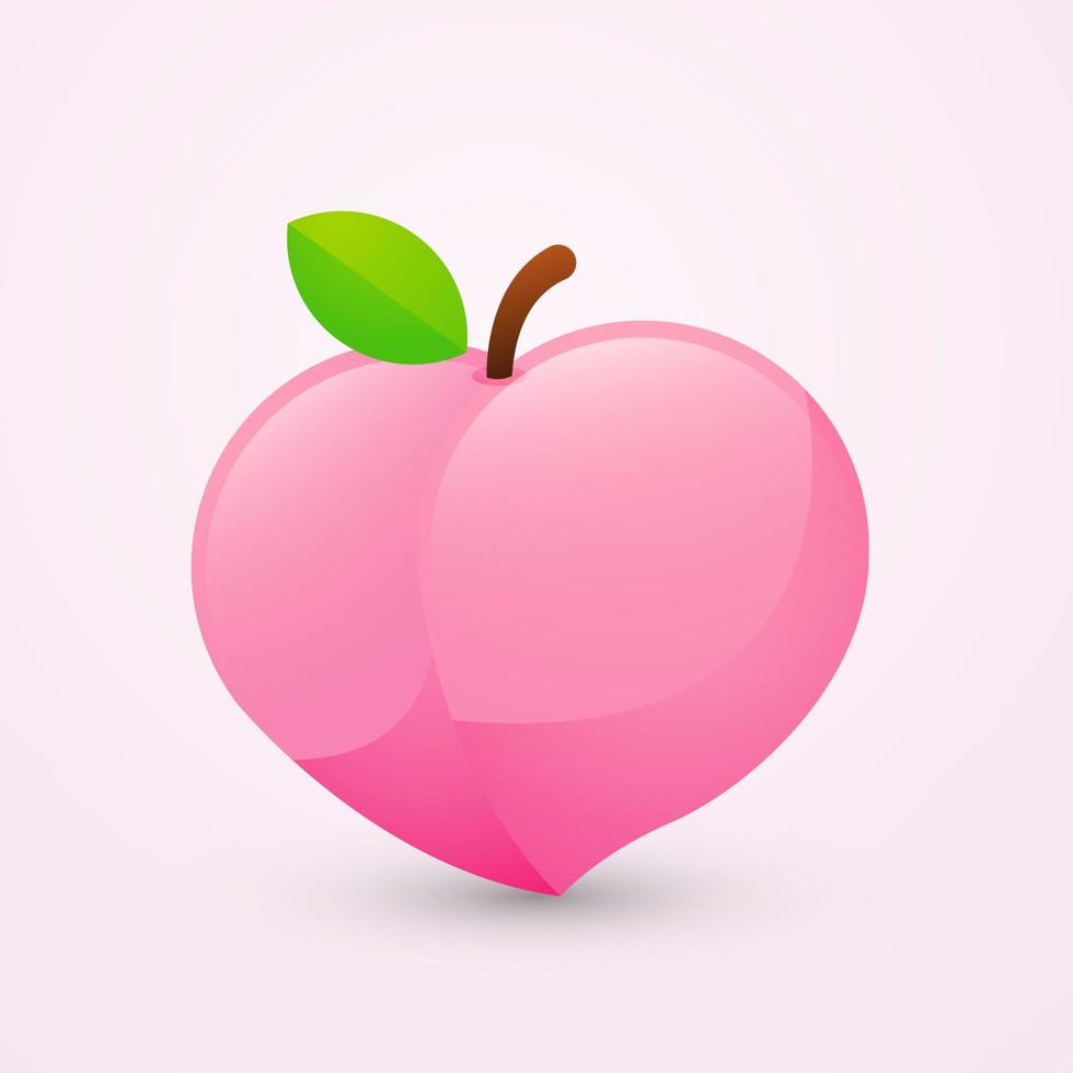cute peach icon vector illustration