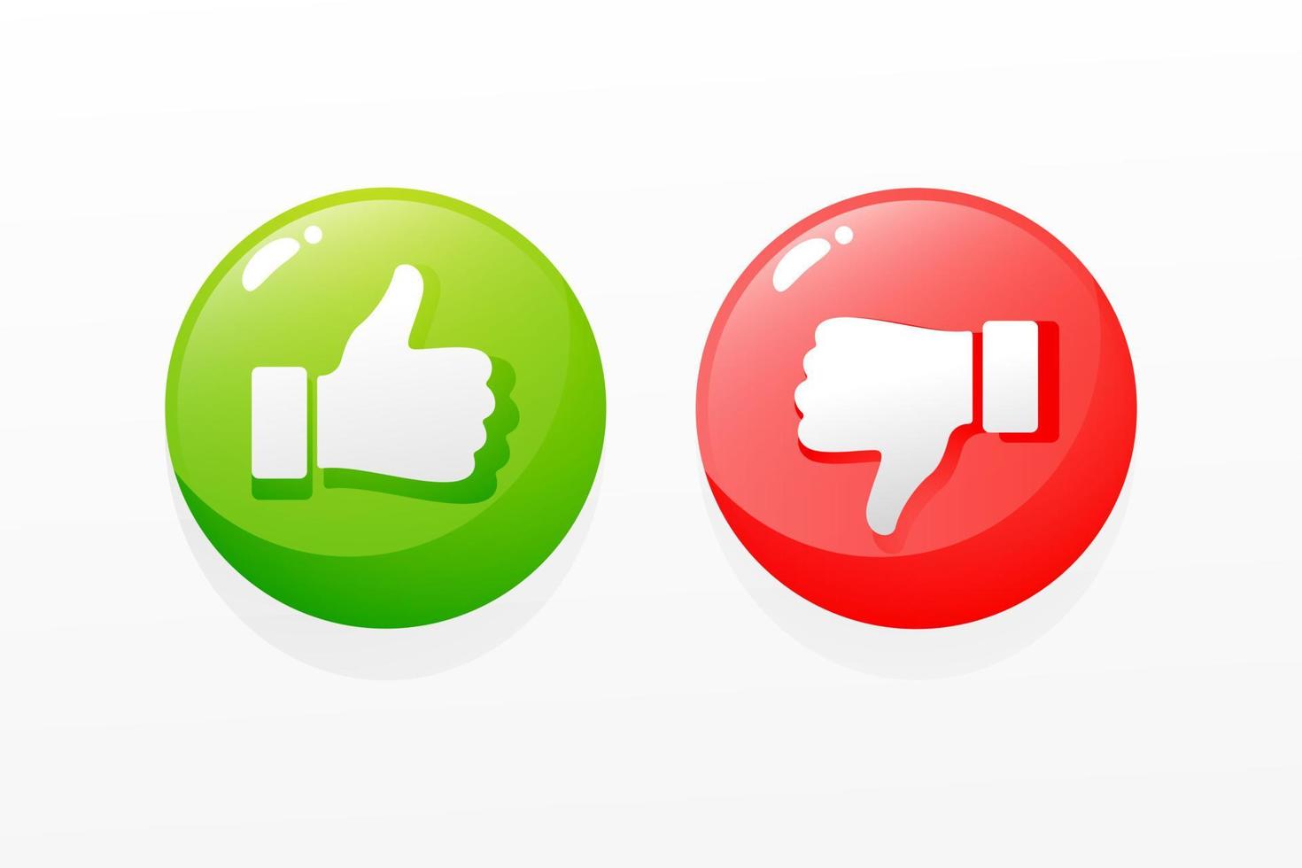 thumbs up and red thumbs down symbol icon vector illustration