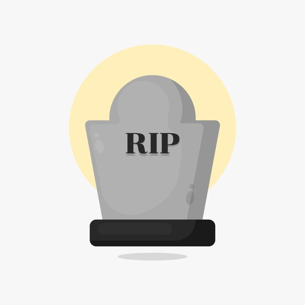 headstone icon cartoon style illustration vector