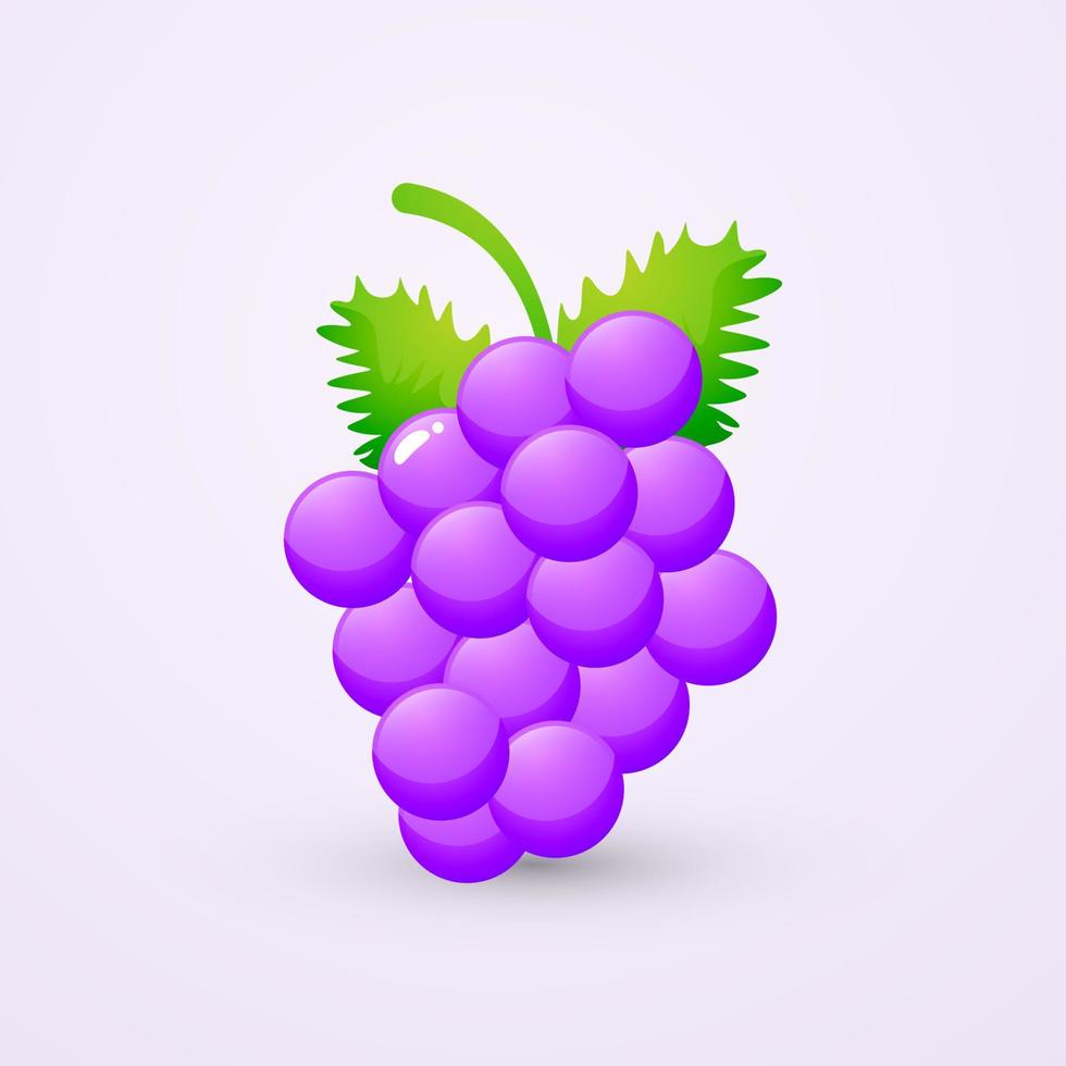 lindo icono de uva ilustración vectorial vector